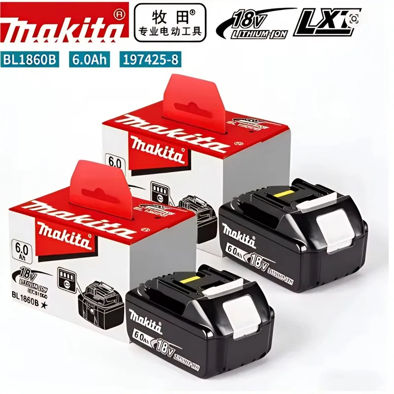 

100% оригинальный аккумулятор Makita, 18В 6.0Ач, замена аккумуляторов Makita BL1830B L1840B L1850B L1860B, аккумулятор для электроинструментов.