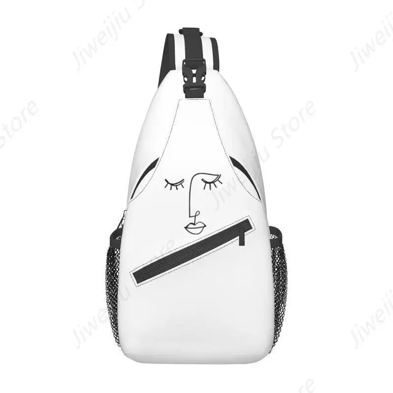 Fashion One Line Face Art Sling Bags for Cycling Camping Men Pablo Picasso Chest Crossbody Backpack Shoulder Daypack