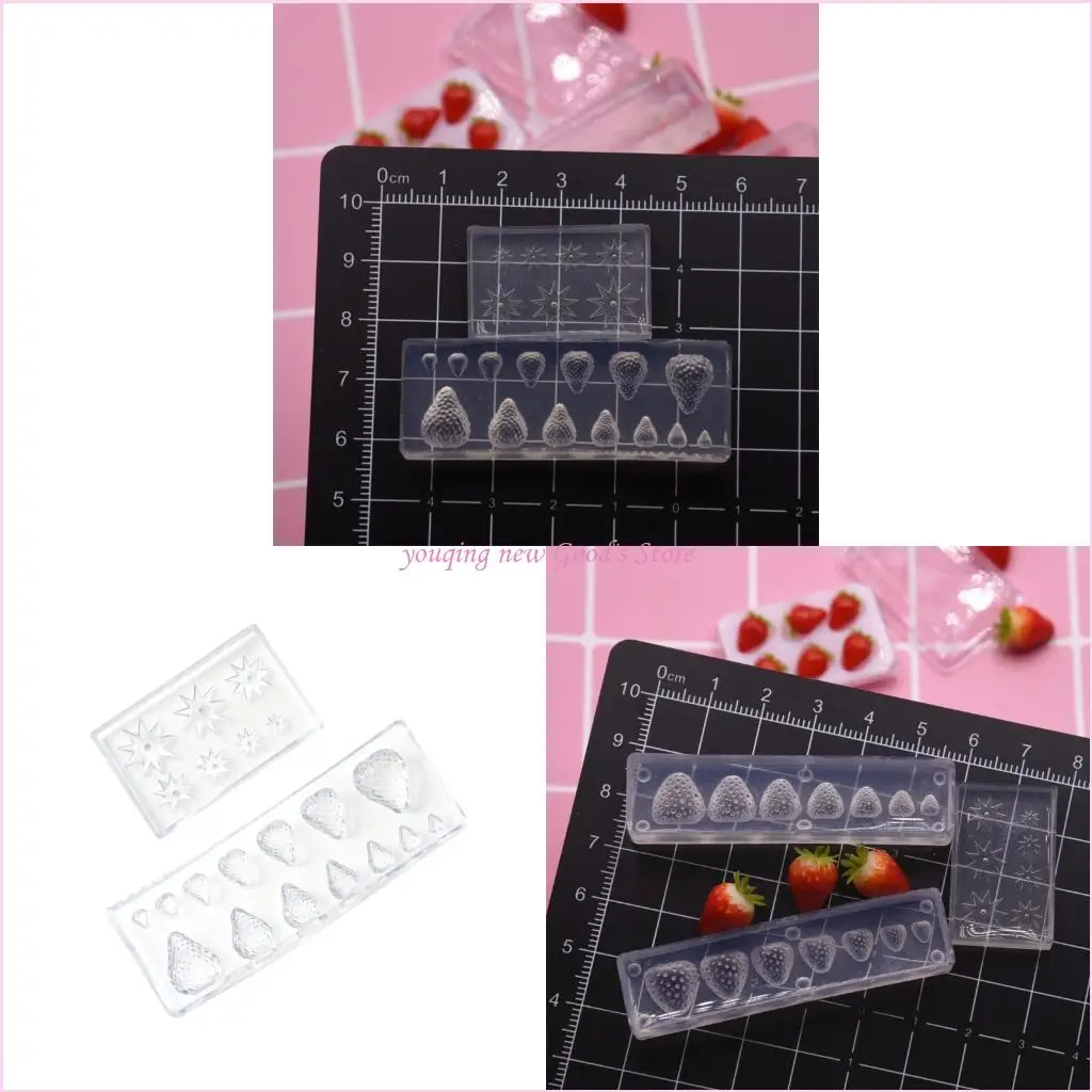 

57QA Multi-пользовательская силиконовая форма клубники с гибким телом для проектов ремесел из смолы