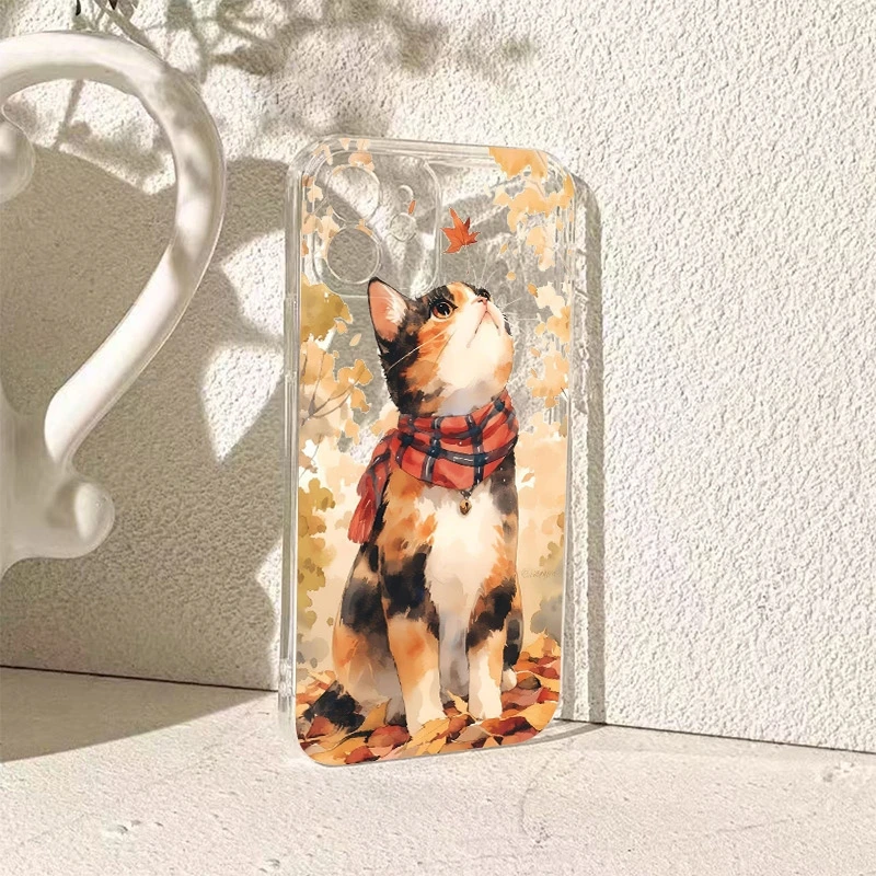 

Cute Animal Cat Clear Phone Case For Samsung Galaxy S25 S24 Ultra S23 FE S22 Plus S21 A56 A36 A26 A25 A24 A54 A53 A55 Soft Cover