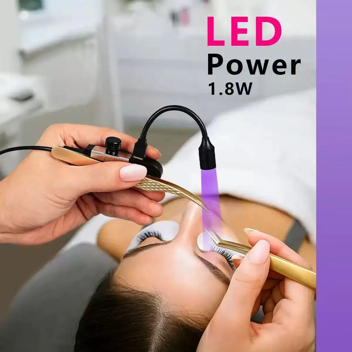 WBY-Handheld UV Eyelash Light with LED UV Light With Pedal UV Adhesive Fast Curing Lamp UV Lash System