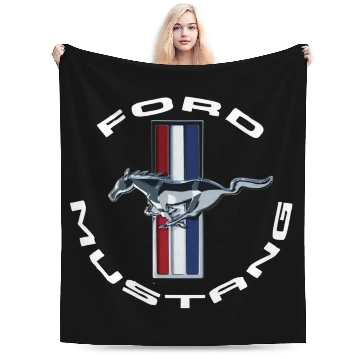 Ford Mustang Blankets Soft Warm Flannel Throw Blanket Cover for Bed Living room Picnic Travel Home Sofa