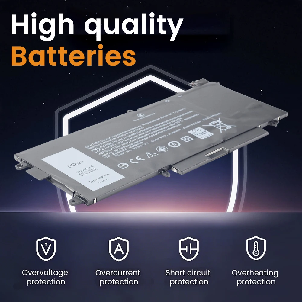BGBT K5XWW Laptop Battery for DELL Latitude 12 5289 7389 2-in-1 Series 71TG4 Notebook Replacement Bateria High Quality 60Wh