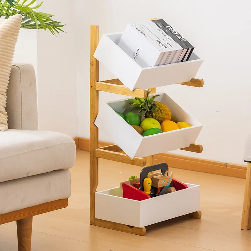 

Shelf Floor-to-ceiling multi-layer toy kitchen fruit and vegetable basket living room display shelf snack storage rack