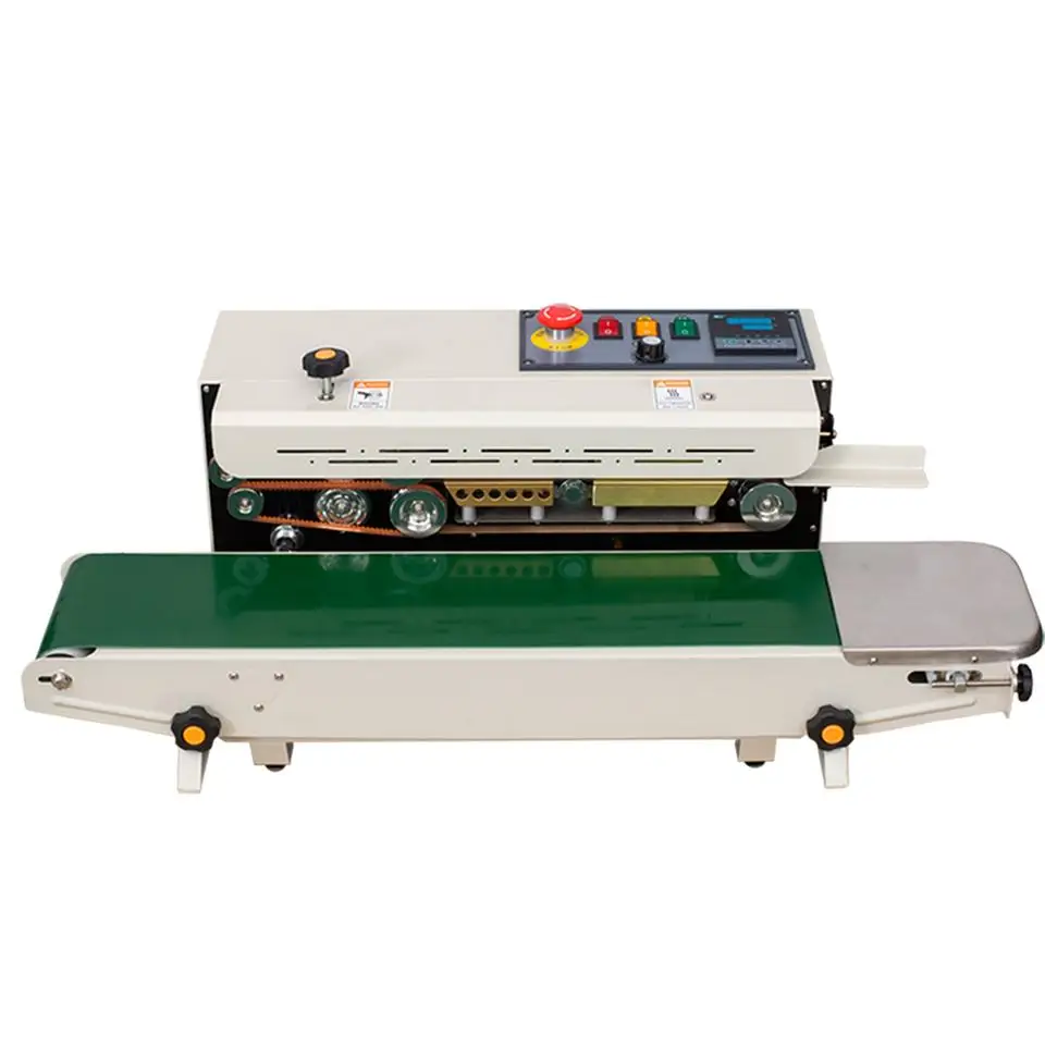 Continuous Band Heat Sealing Machine Horizontal or Vertical Plastic Aluminum Foil Bags Sealer Machine