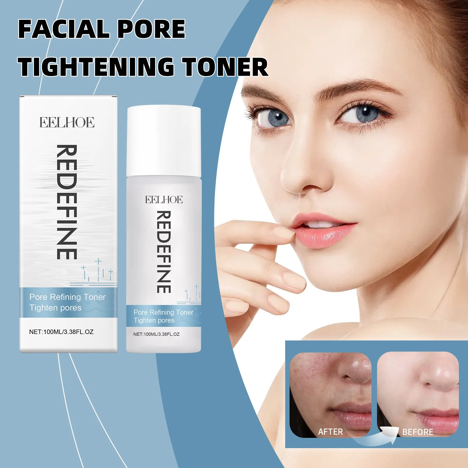 

Тоник для минимизации пор с гиалуроновой кислотой, изысканная текстура кожи, глубокое очищение, увлажняющий питательный тоник для лица для женщин и мужчин