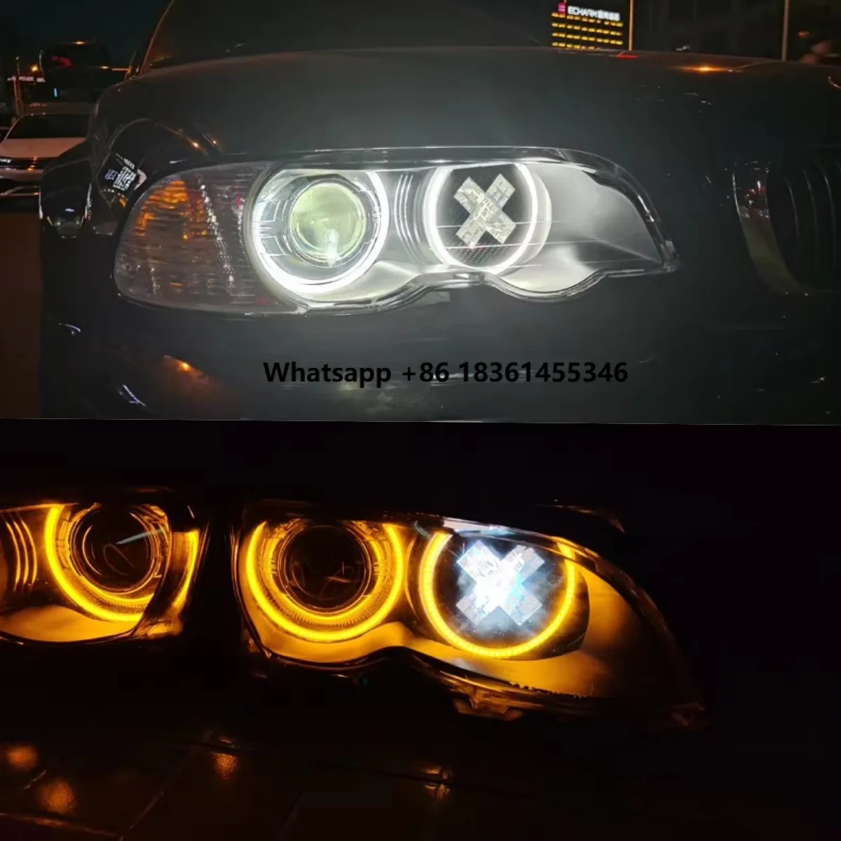 

For E46 318 325 330ci 2doors 4doors modified X style headllamp LED Car front headlight assembly
