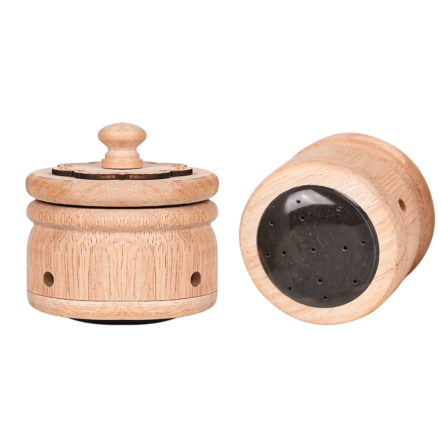 Bian Stone Facial Moxibustion Jar Oak Wood Meridian Massage Moxibustion Tool