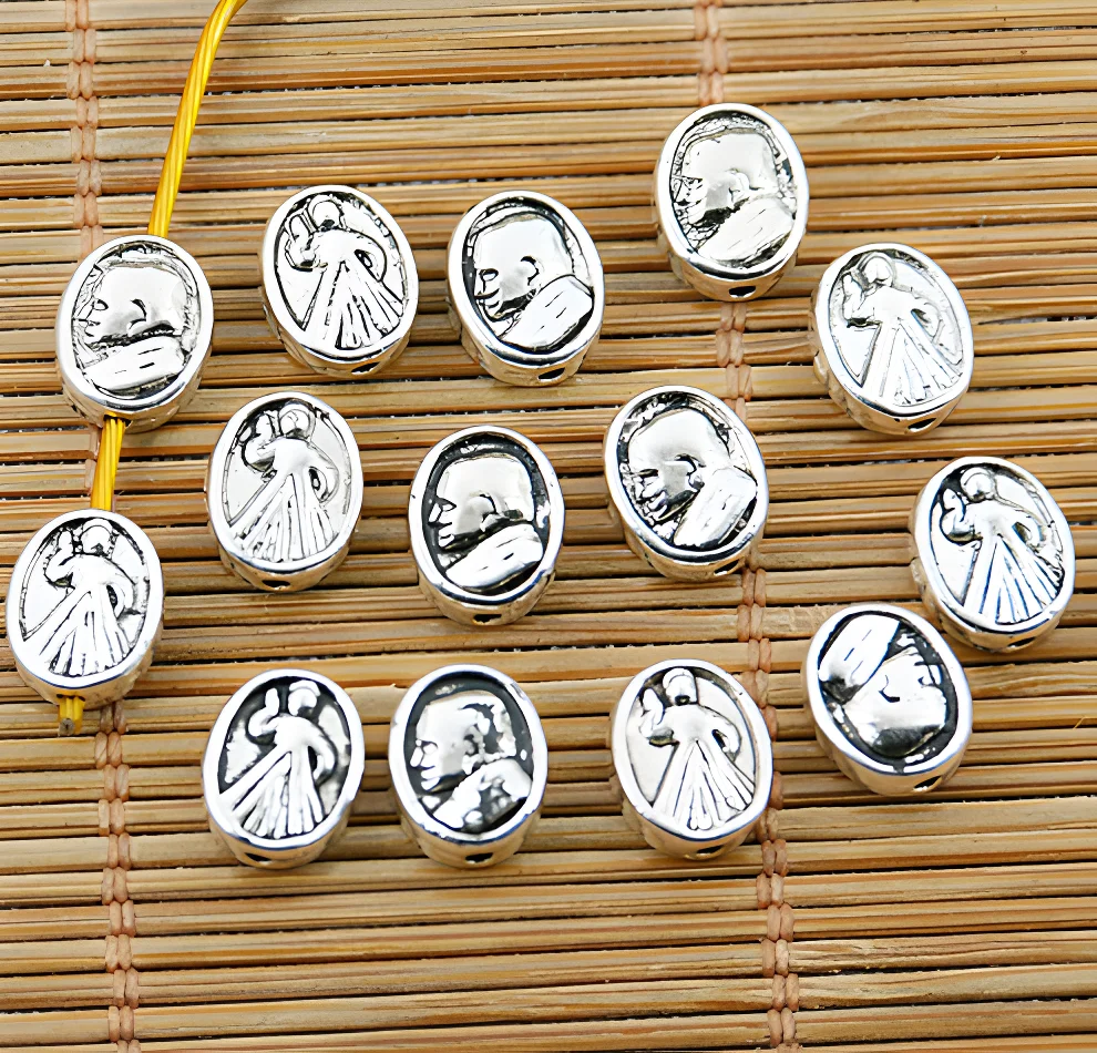 

30pcs 9.4*7.6*3.2mm Alloy matel tibetan silver classic spacer bead HWEF1776