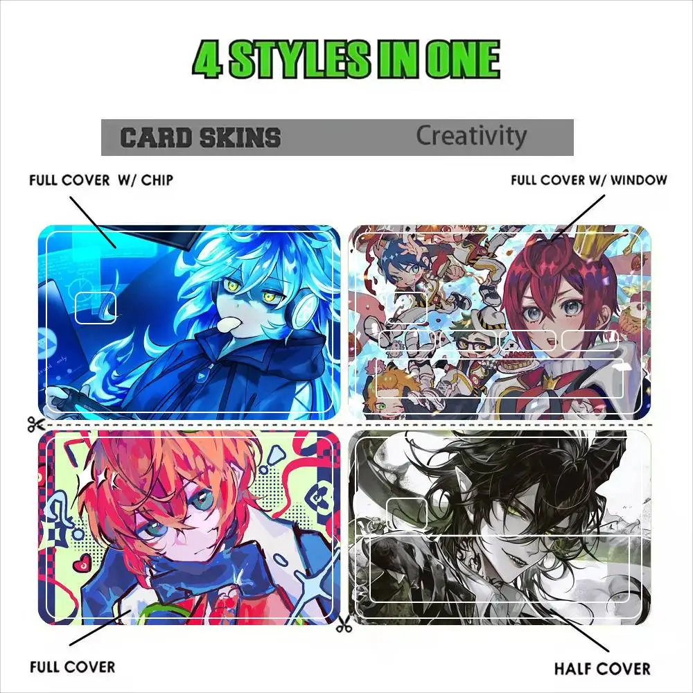 Twisted Wonderland Game  Sticker Film Tape Skin for Credit Card Debit Card Cartoon Waterproof Stickers