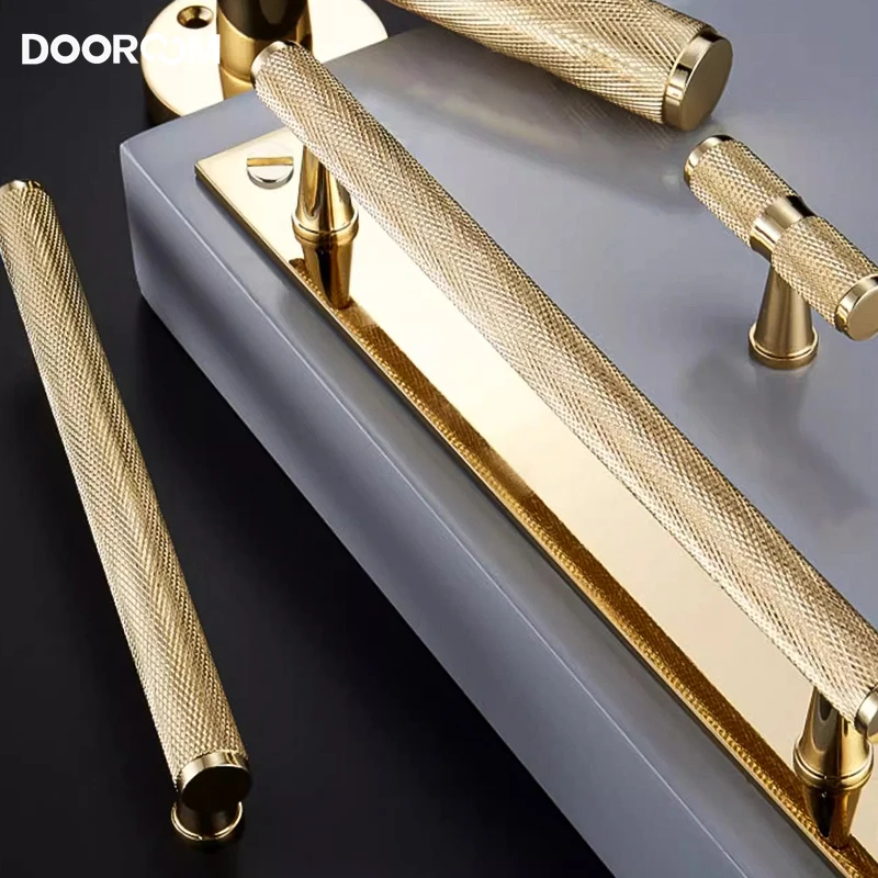 DOOROOM Furniture Knurled Handles Unfold/Conceal Install Modern Gold Black Wardrobe Dresser Cupboard Cabinet Drawer Pulls bar