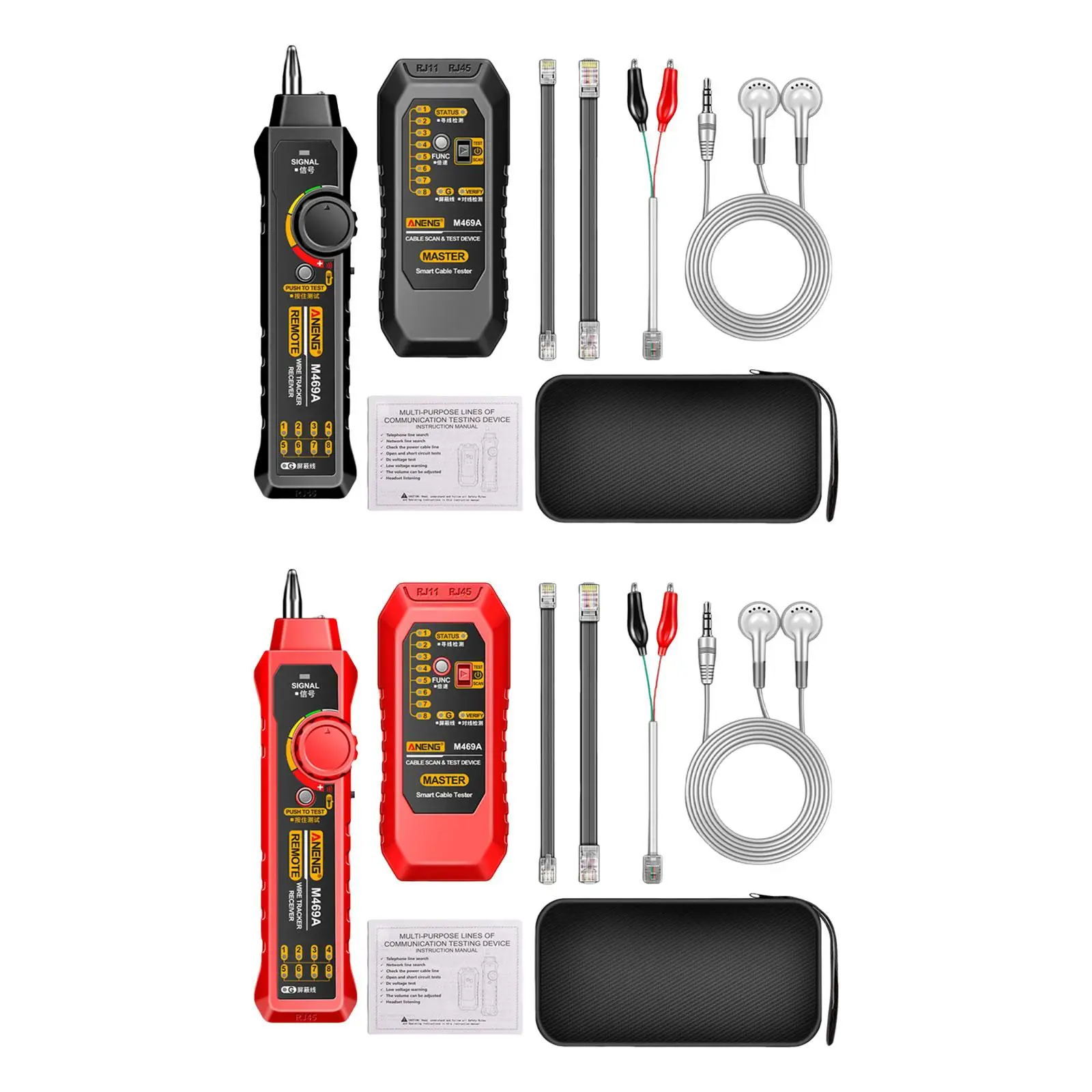 Network Tester with Cable Finder Function and Low Battery Warning for Cat6 UTP Wire Maintenance and Troubleshooting Kit