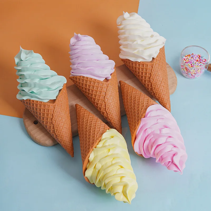 

Artificial Large Ice Cream Cone Ice Cream Dessert Model Milk Tea Shop Window Display Scale Ornaments Decoration Simulation