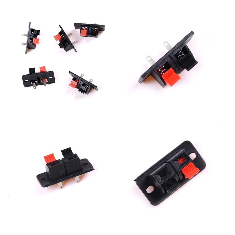 

5x 2 Positions Push in Jack Spring Load Audio Speaker Terminals Panel Connector