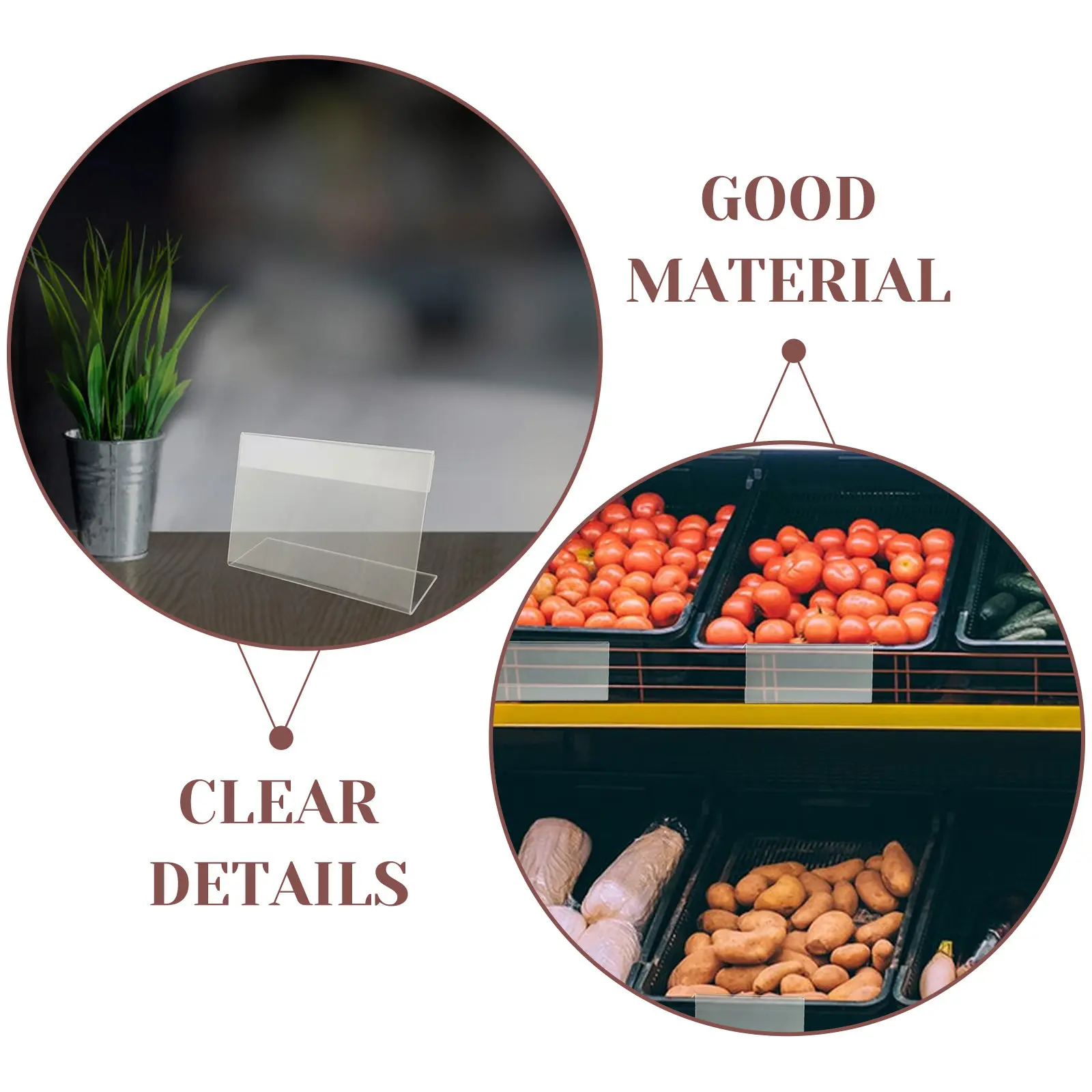 30Pcs Acrylic Shelf Label Holder Transparent Plastic Price Tags for Retail Store Supermarket Pricing Display Plastic Price Tag