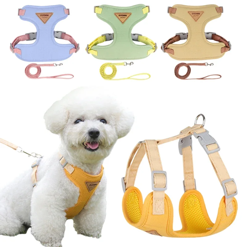 

Puppy Harness Leash Set for Small Medium Dog Cat Vest Breathable Pets Chest Strap French Bulldog Chihuahua Poodle Pet Supplies