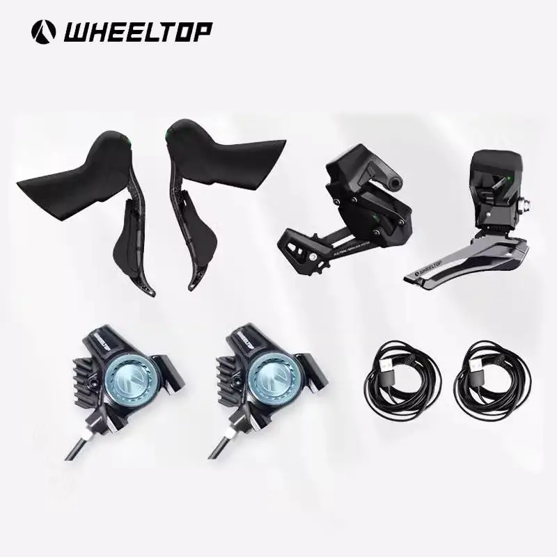 Wheeltop 7000 Carbon Fiber Bicycle Accessories, 7800 Caliper Hydraulic Disc Brake, Electronic Shifter, Drop Handlebar