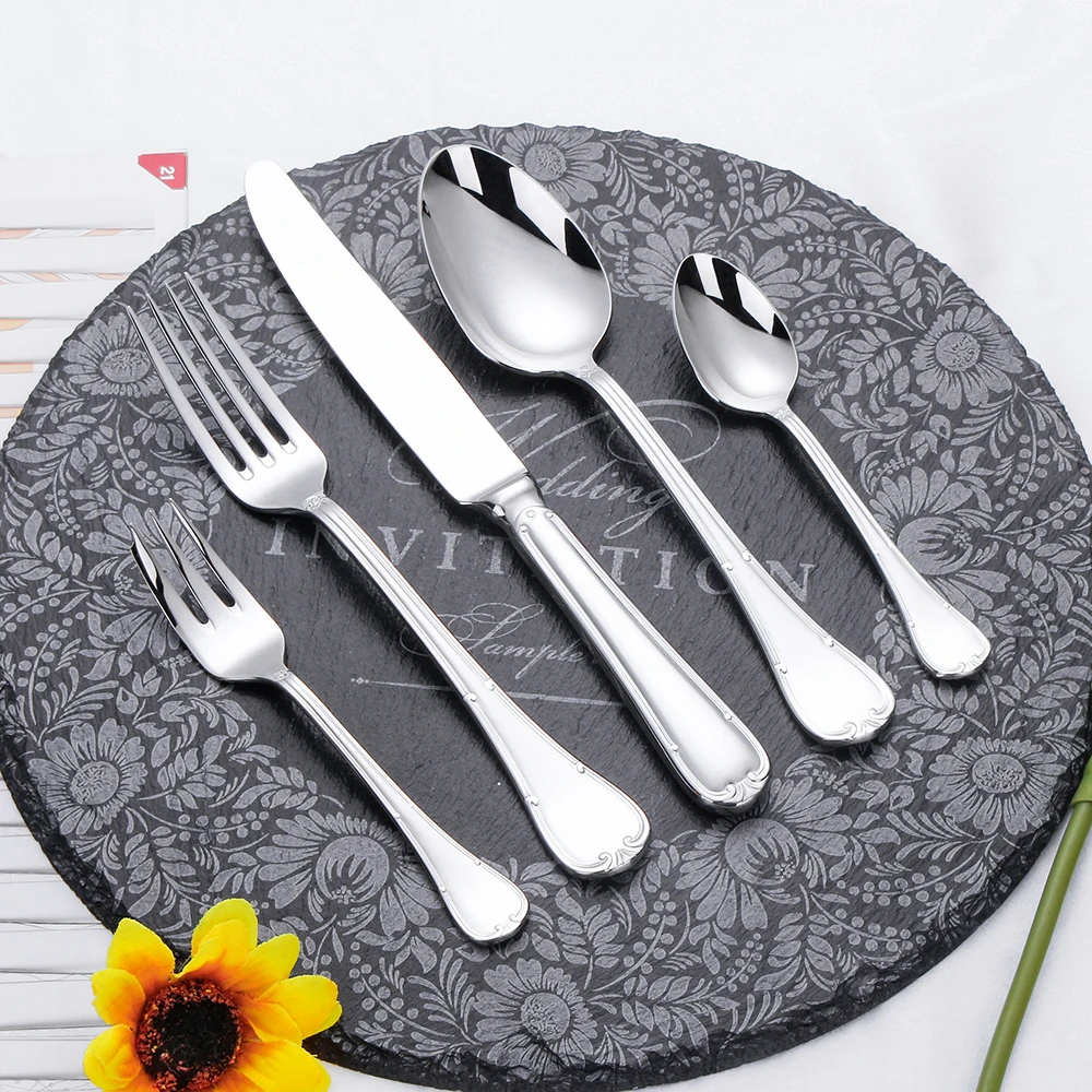 5/10/15/20pcs Sliver Cutlery Gold Plated Western Tableware Stainless Steel Dinner Set Mirror Knife Fork Spoon Dishwasher Safe