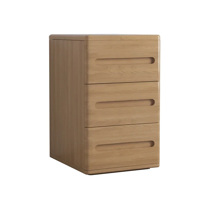 All solid wood bedside table, simple and modern Nordic log color, bedroom mini locker, three-pump cabinet, fully equipped for st