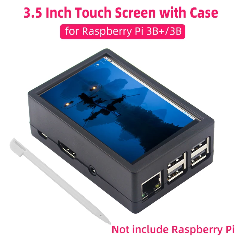 Raspberry Pi 3B Plus 3.5 Inch Touch Screen 320*480 TFT LCD GPIO Interface Display + ABS Case for Raspberry Pi 3 Model B/B+