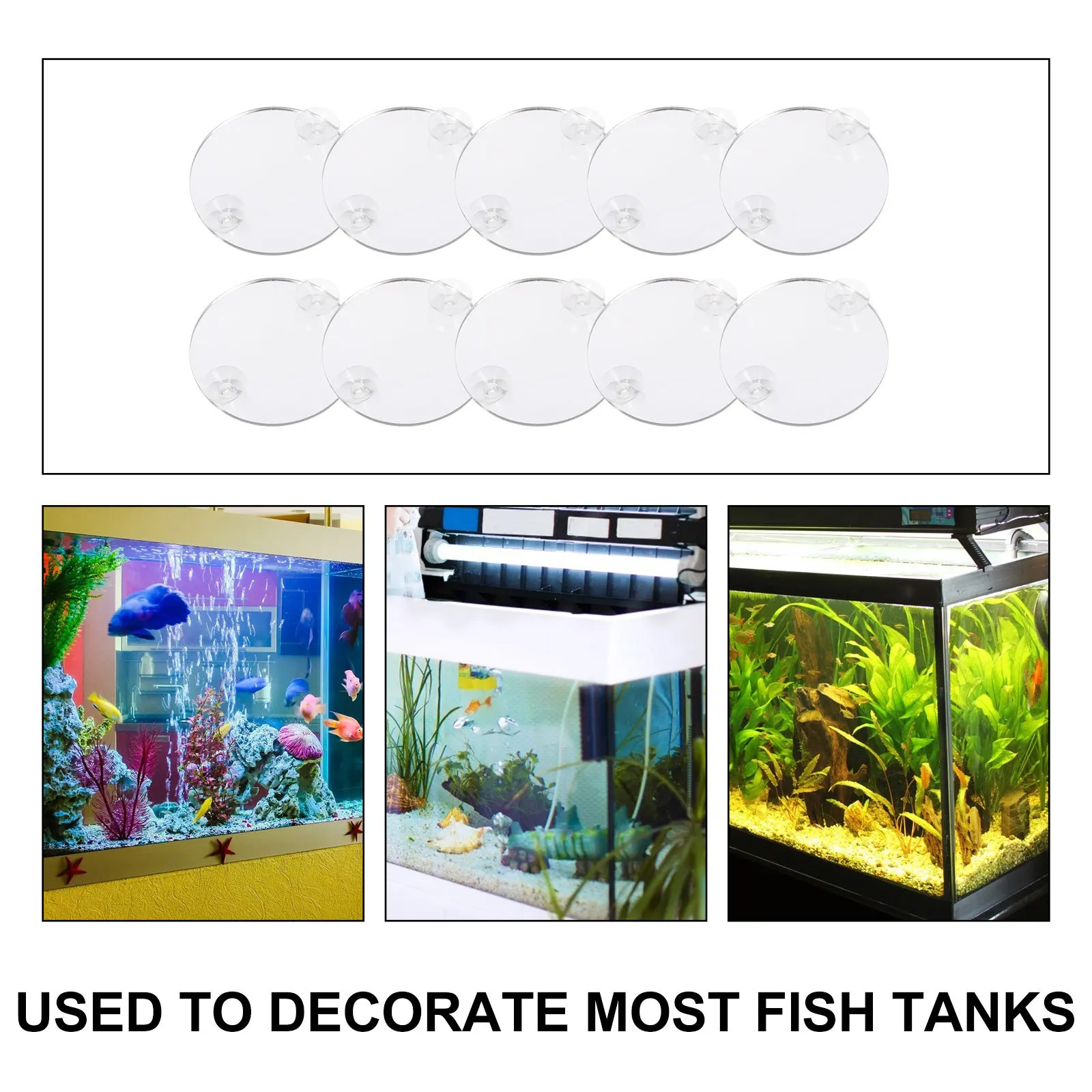 

10Pcs Betta Mirror Suction Cup Acrylic Fish Tank Decoration Betta Training Mirror Aquarium Decor Fish Tank Decorations