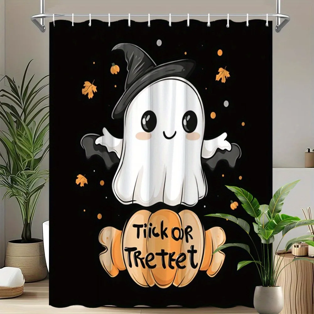 

Интересные призраки и шляпы ведьмы на Хэллоуин, занавеска для душа, моющаяся грязеотталкивающая насадка для душа, водонепроницаемая полиэстеровая занавеска для ванны