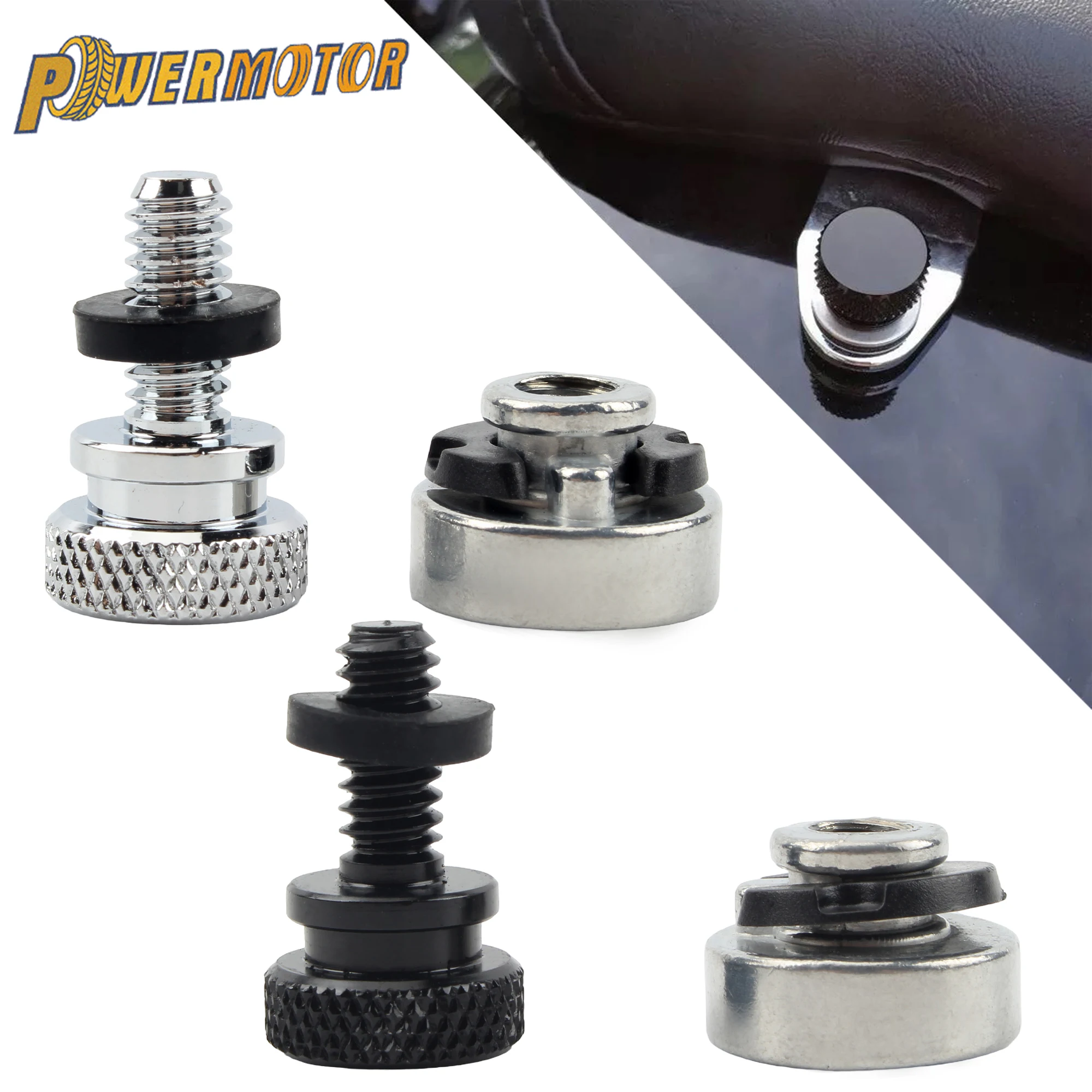 

For Harley Sportster Touring Street Glide Motorcycle Seat Mount Bolt Screw Thread Seat Bolt saddle Screw Nut Mount Knob Cover