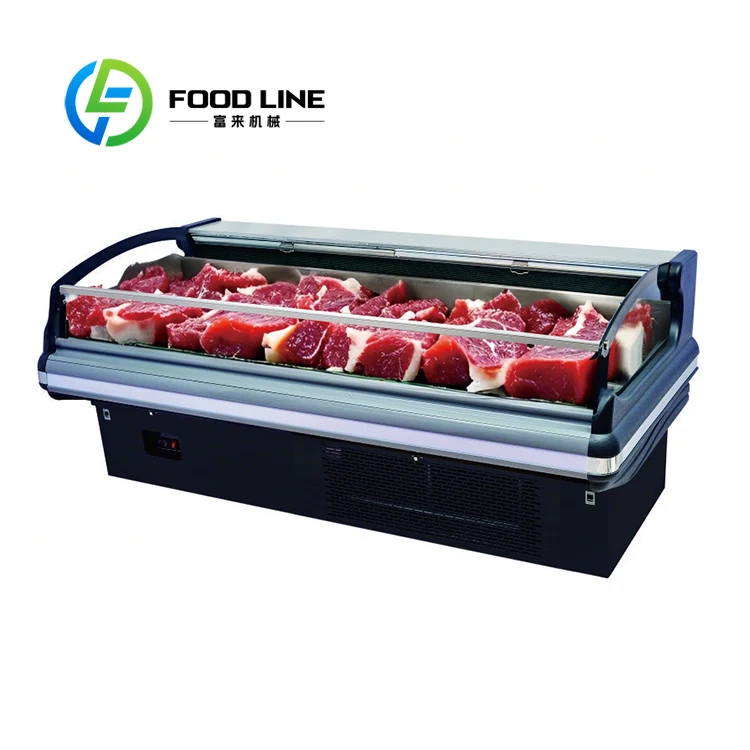 Commercial Deli Display Freezer Fresh Meat Showcase Cooler Commercial Refrigeration Equipment