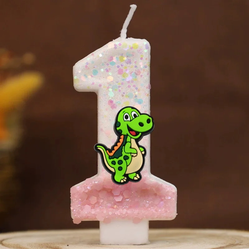 0-9 Number Dinosaur Theme Party Birthday Candle Happy Birthday Cake Candle Birthday Baking Anniversary Animal Party Decoration