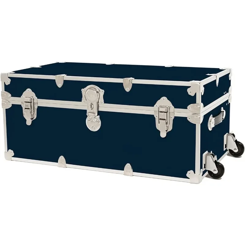 Large Armor College Trunk with Removeable Wheels , Strong Trunks 1000+ Pounds Sitting Capacity 32