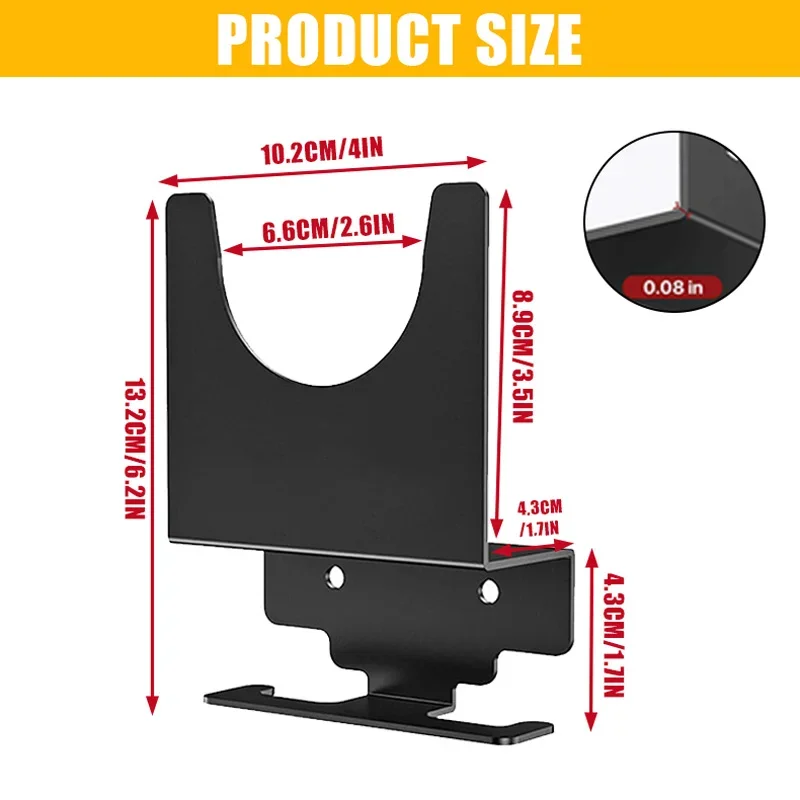 2PCS Black Angle Grinder Holder Polisher Holder Storage Rack Wall Mounted Bracket Hand Sander Tool For Homes Shops Workbenches