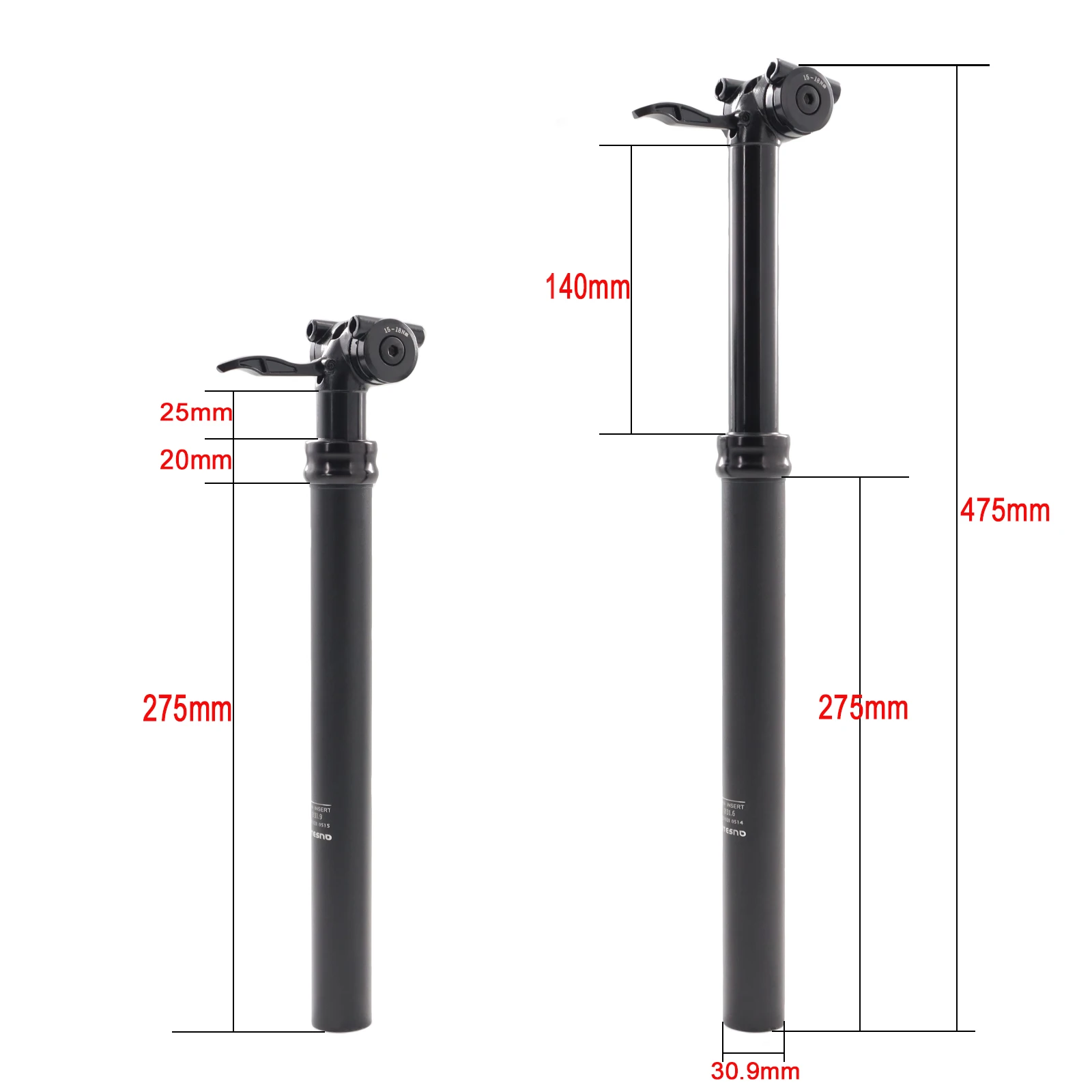 TESNO Fiets Zadelpen Verstelbare Dropper Zadelpen Zadelbuis Handmatig Reizen Hoogte Vering MTB Road Hydraulisch 30.9/31.6mm - afbeelding 2