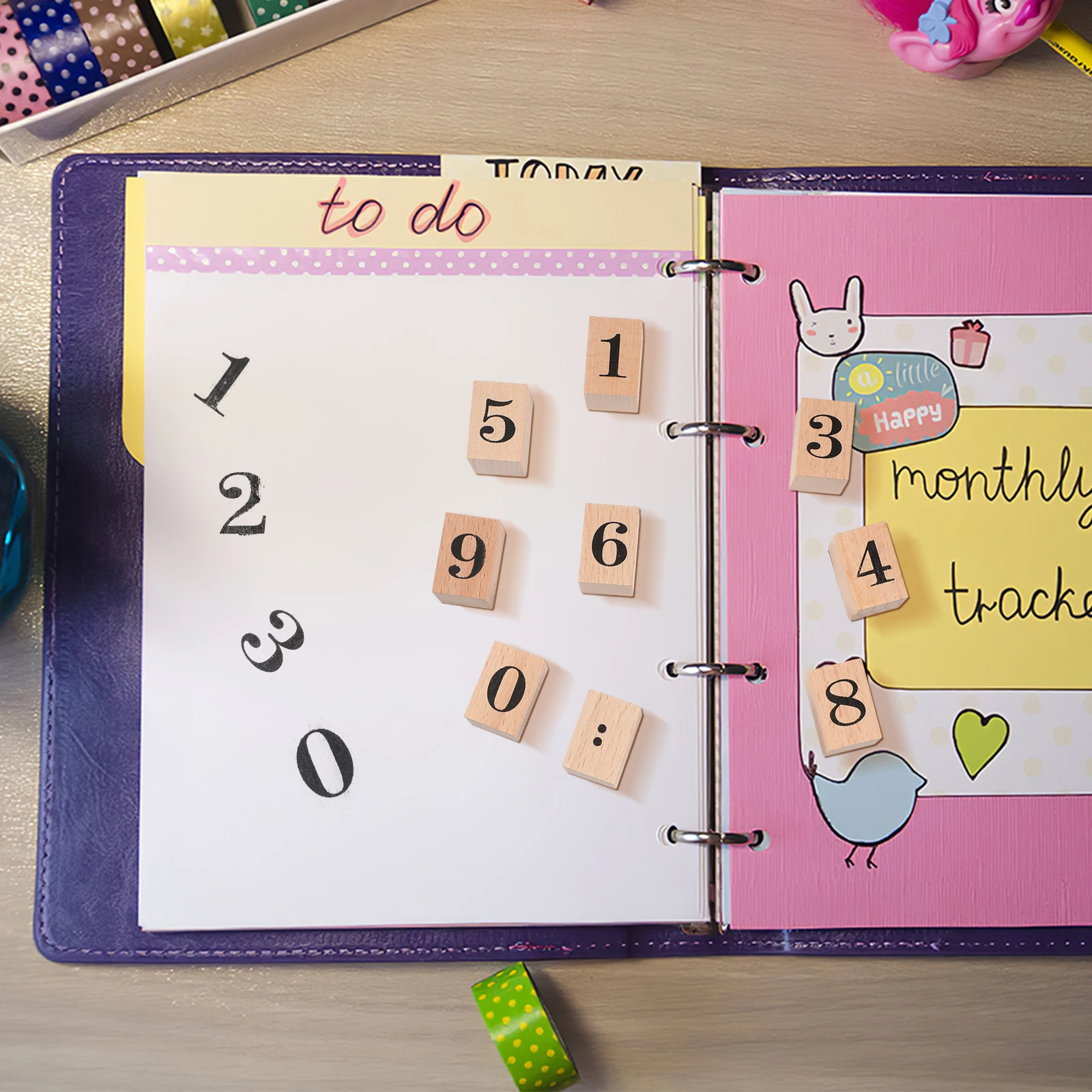 

12Pcs Number Stamps Premium Wood Rubber Handcraft Scrapbook Decorative Wooden Seals Safe Nontoxic Kids Gift Number Stamps