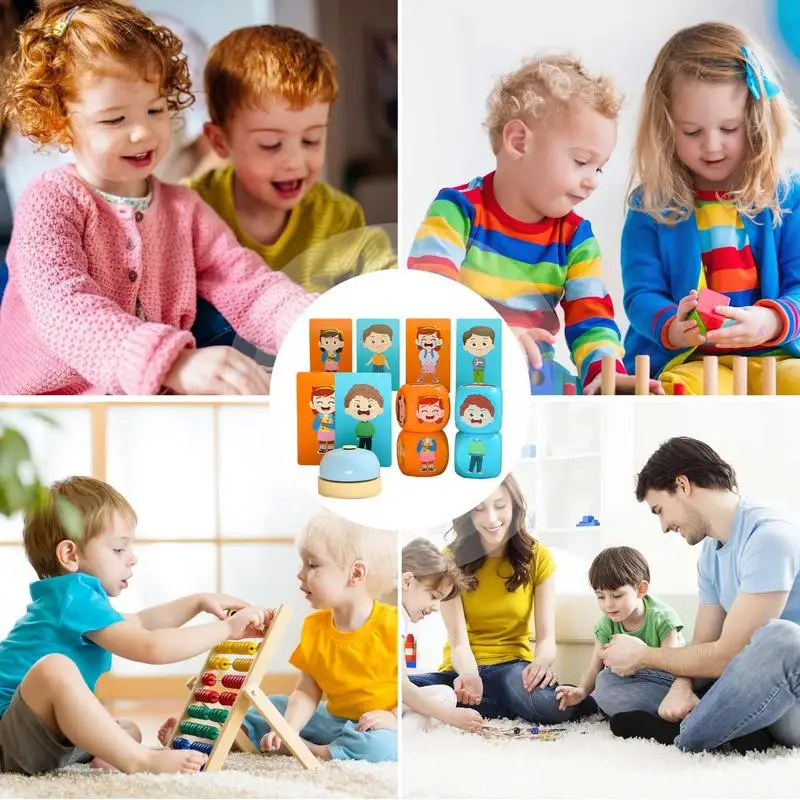 Expression Puzzle Building Blocks Pattern Matching Game With Bell 4X Building Blocks Educational Puzzles Toy For Kids 3