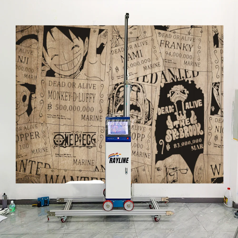 AI 4K Wall Printer Automatic Splitting and Positioning of Images, Unlimited Length/Width Vertical UV Ink Wall Printing Machine
