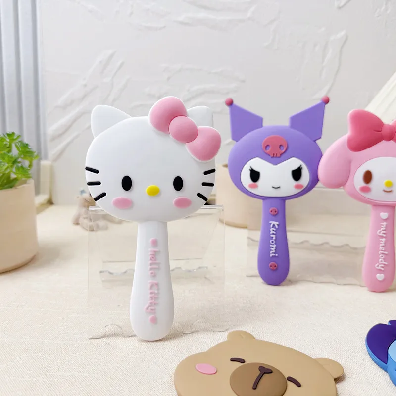 PVC Silicone Cartoon Handheld Mirror Shaped Makeup Mirror