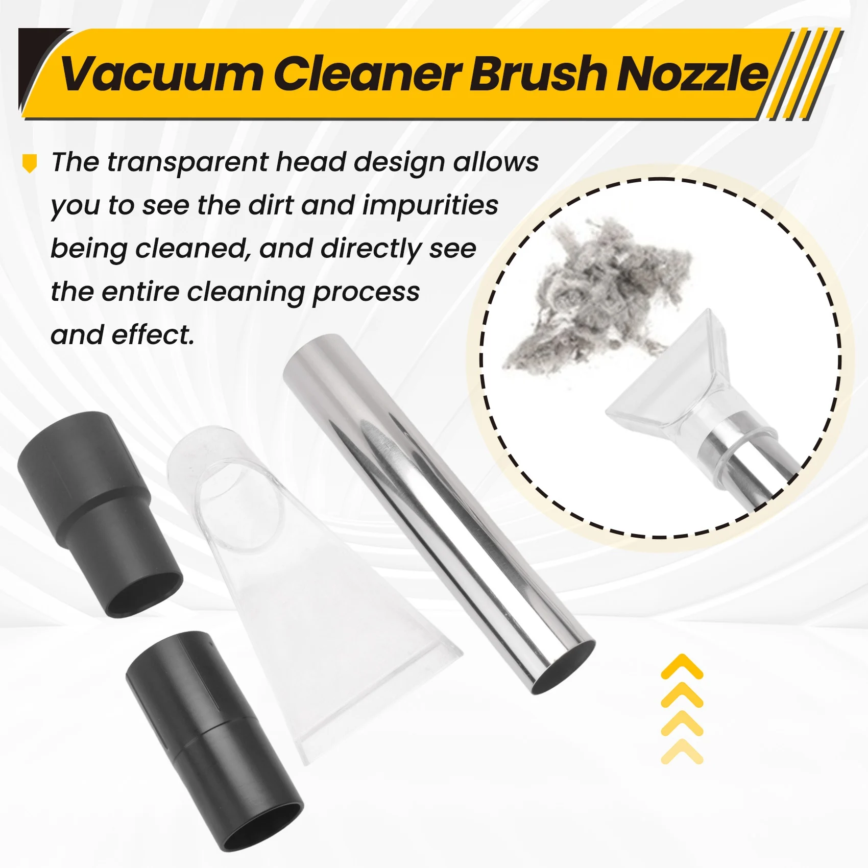A84G Extractor Hand Wand with Clear Head for Upholstery Carpet Mattress Cleaning Car Detailing Vacuum Wand Vacuum Floor Nozzle