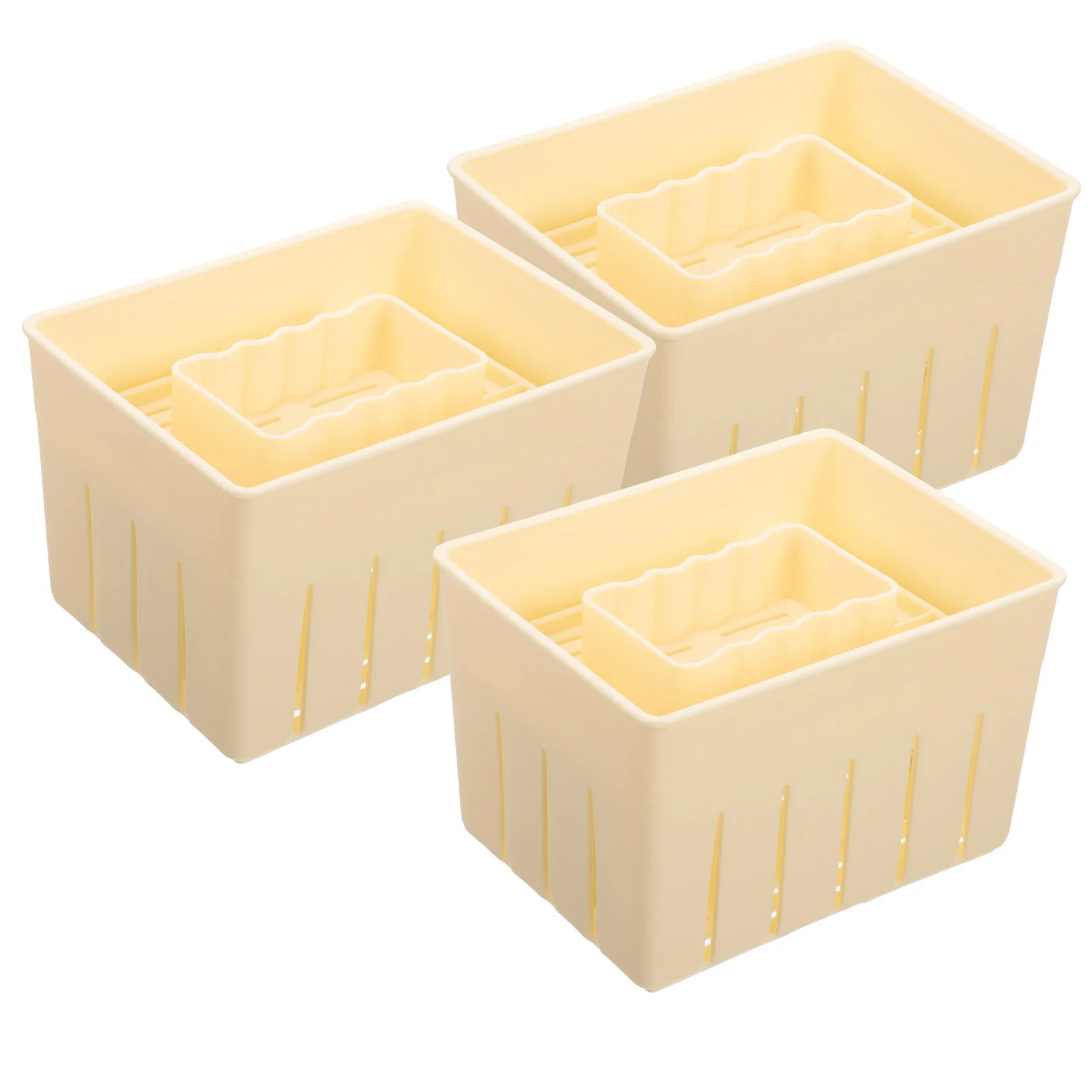 3 Sets Homemade Cheese Pressing Plate Tofu Film Household Mold Tool Lamination Butter Plastic Presser Making Supplies