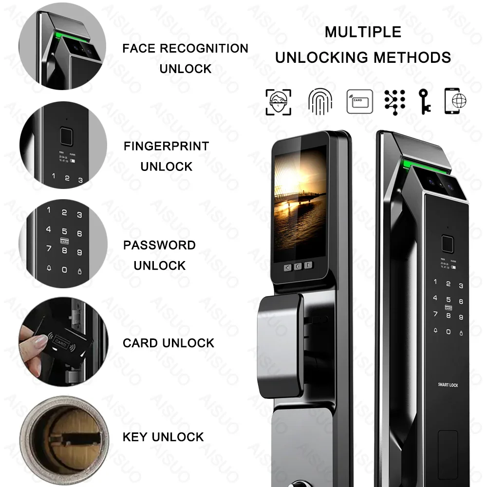 TUYA WIFI Smartlock Digitale Tuya Smart Door Lock Impronta digitale Cerradura Inteligente Chiave per impronte digitali Password Card Smart Lock