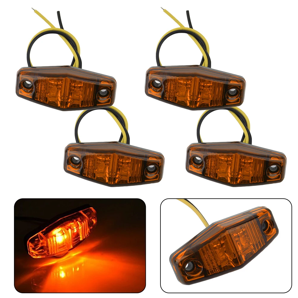 

Parking Light Side Lights Clearance Light Energy Saving Amber LED Side Marker Lights for Caravans RVs and Buses Pack of 4