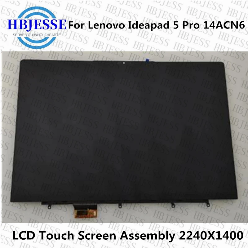 para lenovo ideapad pro 14acn6 lcd tela de toque nv140drm n61 b140qan05h 5d11e22875 5d11e22880 14 polegada 40pin 22401400 22k 01