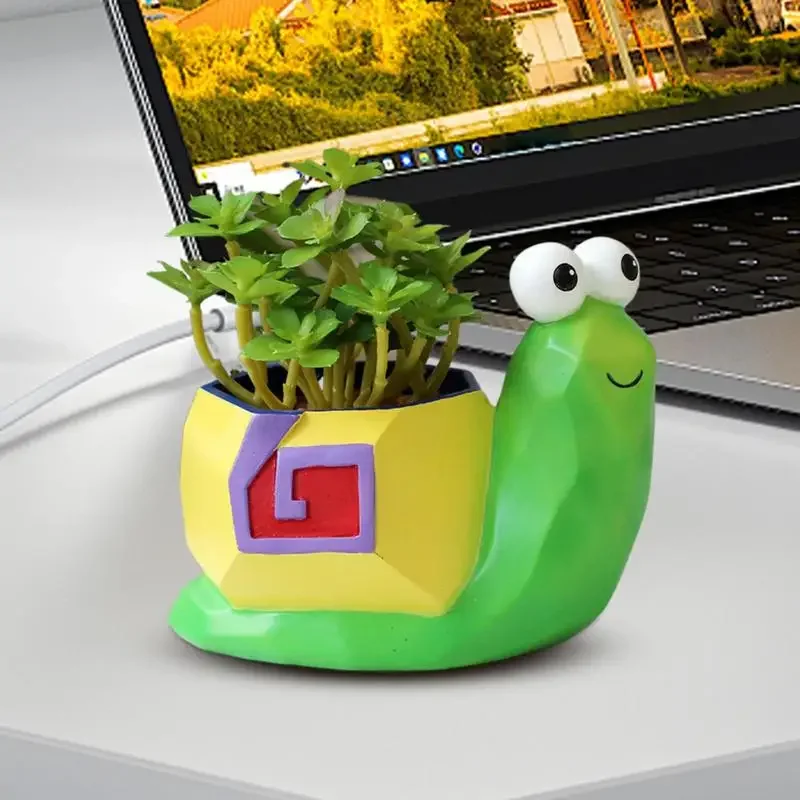 Mini Snail Flower Pot Snail Plant Vase Cute Succulent Pots Small Decorative Garden Ornaments Animal Desktop Decor