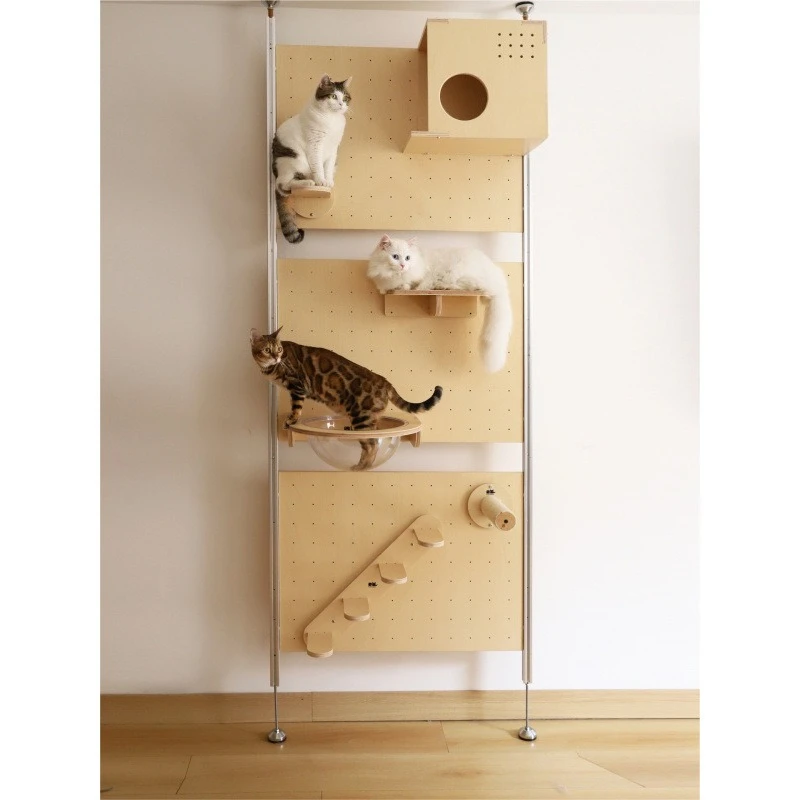 Cat climbing frame, indomitable hole board, non-punching aluminum alloy does not take up space against the wall