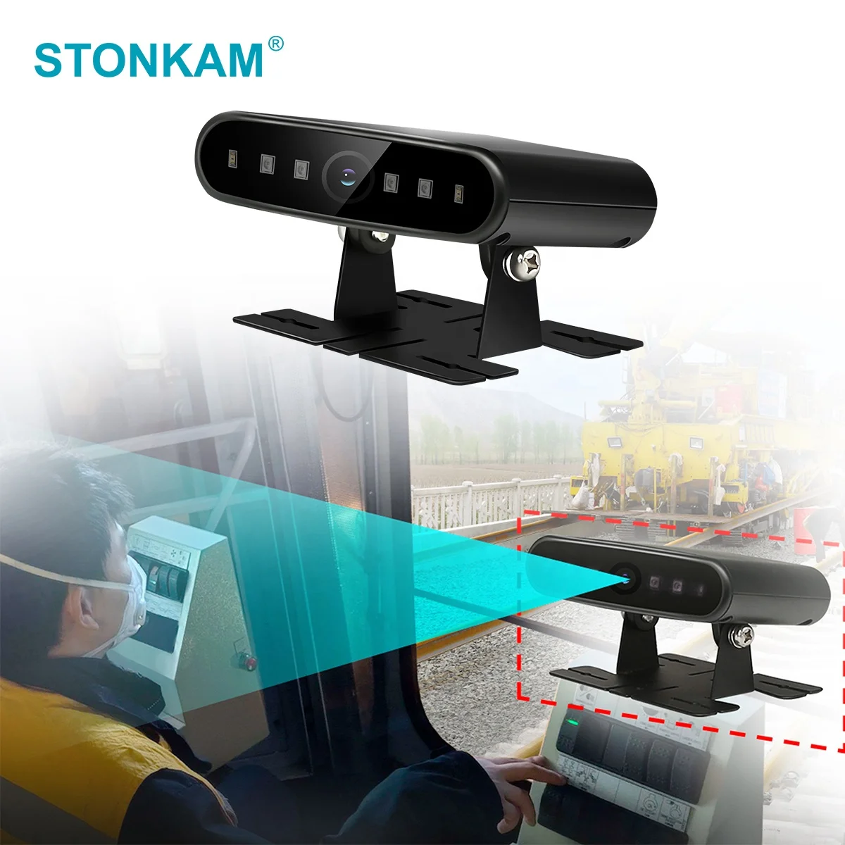 STONKAM 1080P Driver Fatigue Monitor System Remote Monitoring Warning Identity Recognition 4G GPS WIFI Recording for Logistics