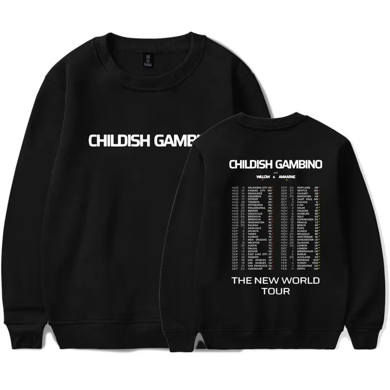 

Donald Glover The New World Tour O-Neck Sweatshirts Women Men Long Sleeve Fashion Pullover Clothes