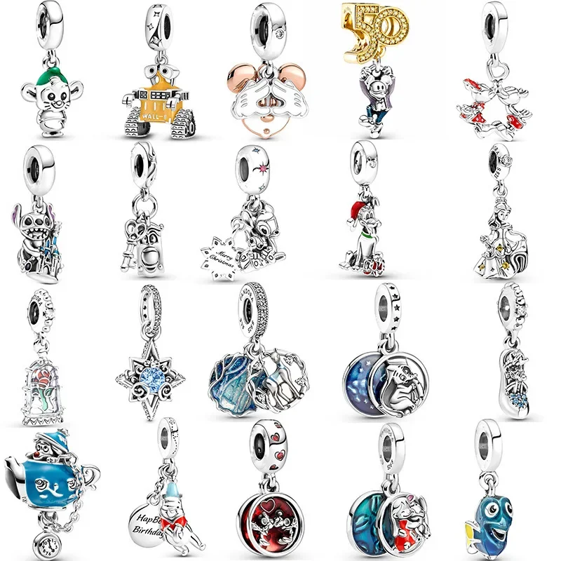 Disney Cartoon Big Hole Beads DIY Beaded Mickey Mouse Pendant Hot Air Balloon Cute Fashion Creative Cartoon Style Loose Beads