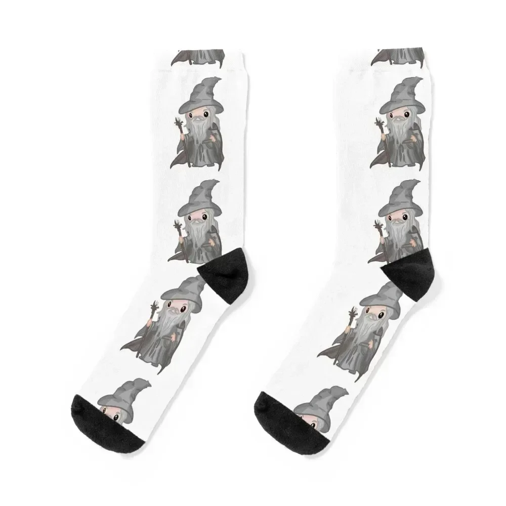 

Cute Gandalf Cartoon Socks new year bright garter cotton basketball Male Socks Women's