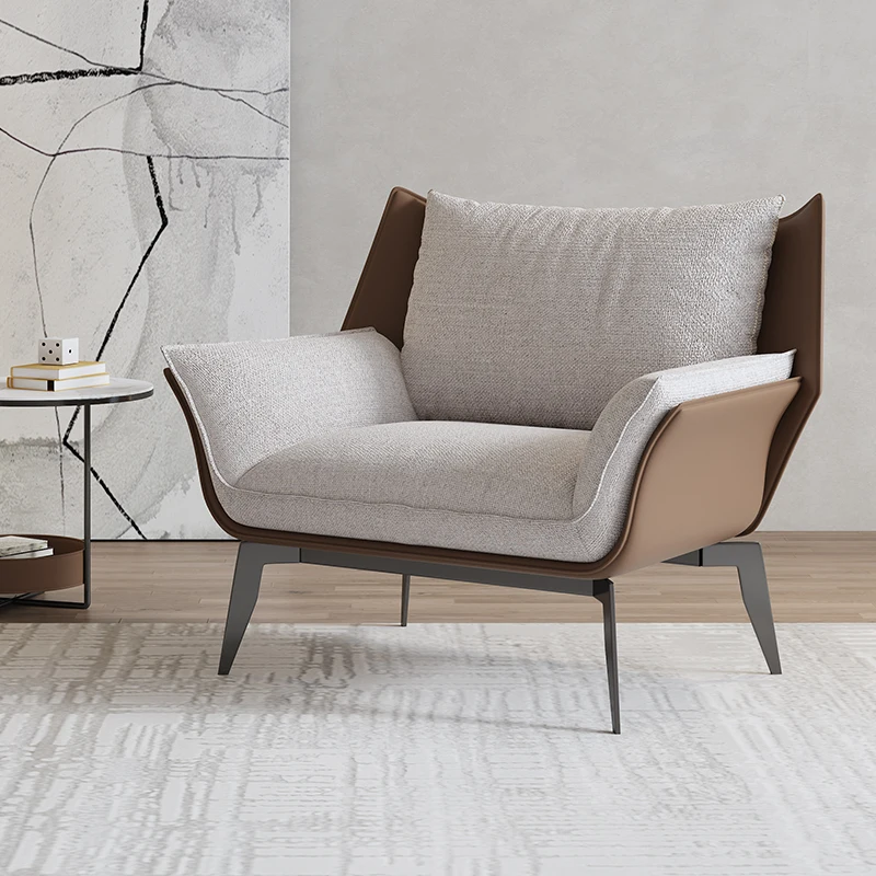 

Wyj Modern Minimalist Living Room Balcony Designer Chair Saddle Leather