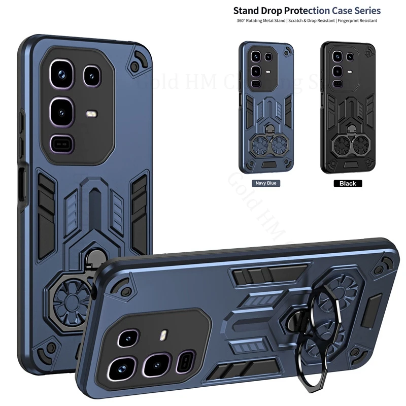 

360° Ring Metal Bracket Kickstand Case For Tecno Camon 40 Pro Pop 9 8 6 Pro Holder Stand PC Tough Cover Spark 30 Pro 20 Go 2025