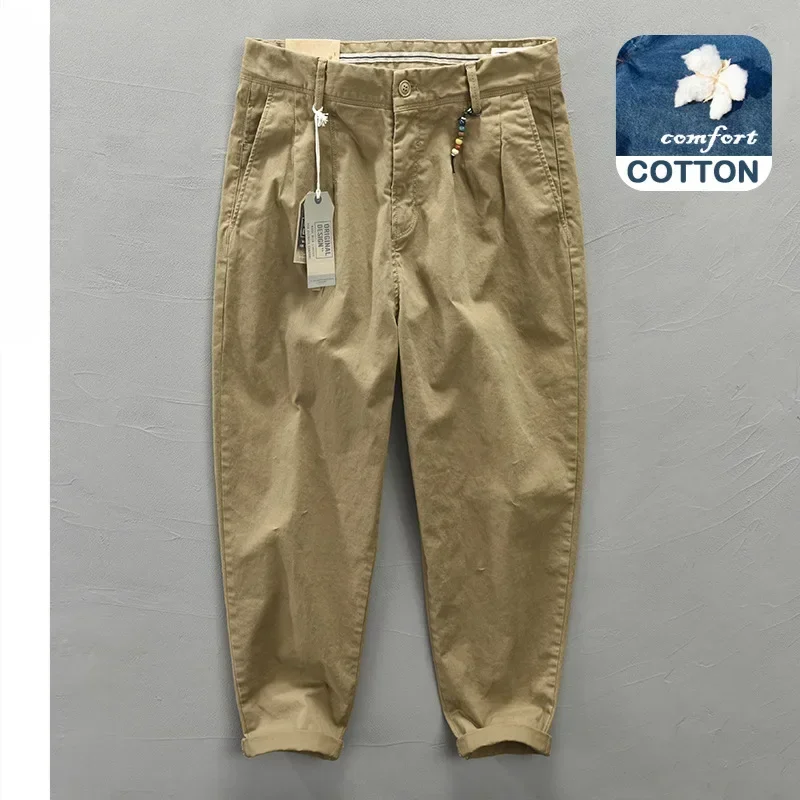 

Autumn New Men's Trousers Cotton Casual Button Big Pocket Velvet Cargo Pants Oversize 4XL AZ301 AZ338